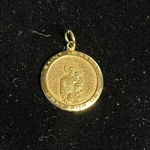 Saint Joseph pray for us pendant 14k gold